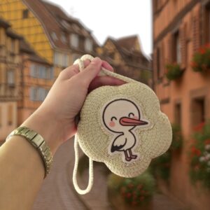 Mini sac en paille Cigogne