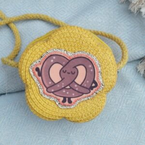 Mini sac en paille Bretzel velours