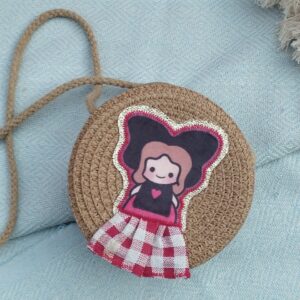 Mini sac en paille Alsacienne avec jupe volantée