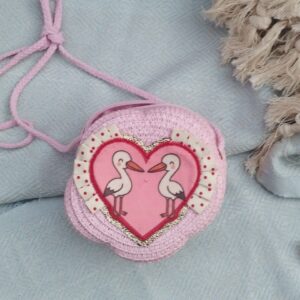 Mini sac en paille Cigognes avec volants