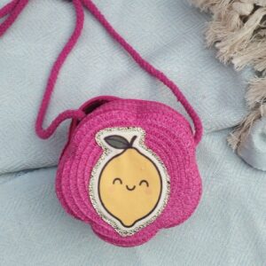 Mini sac en paille Citron