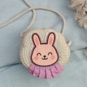 Mini sac en paille Lapin avec volants